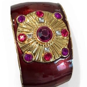 Bangle -Elegant Red and Gold with Pink Accents